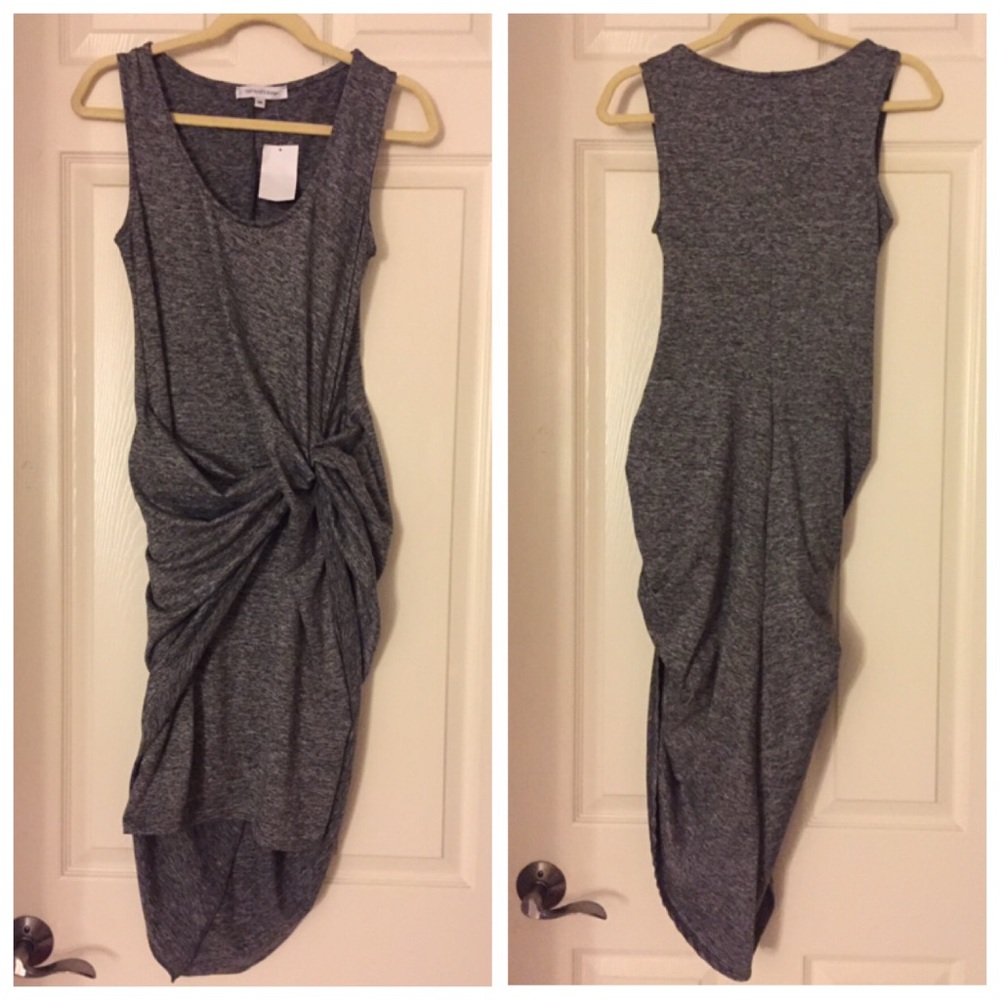NWT Vanity Room Asymmetrical Gray Stretchy Dress - Picture 4 of 7